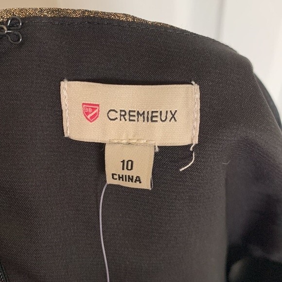 NWT Cremiuex Jocelyn Metallic Stripe Holiday Glam Fit & Flare Dress 10 - Picture 6 of 7